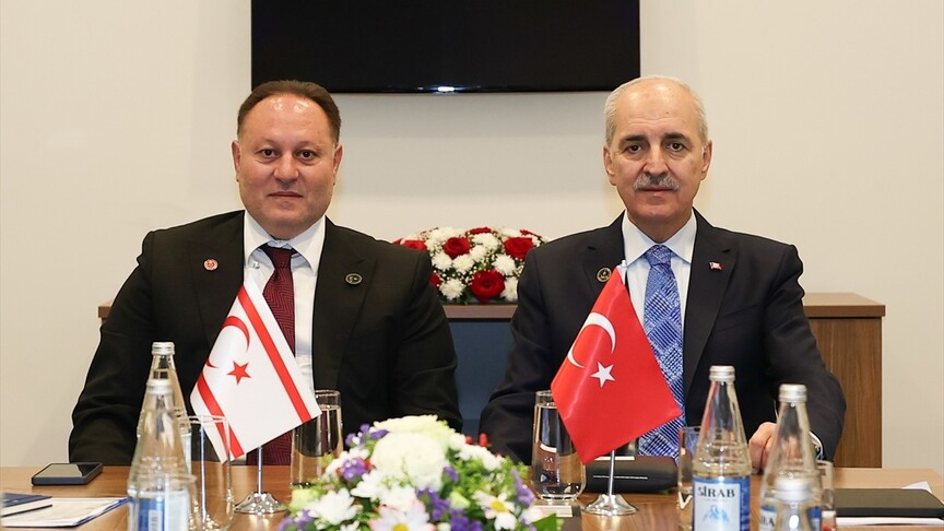 TBMM Başkanı Kurtulmuş, Bakü'de KKTC Cumhuriyet Meclisi Başkanı Öztürkler ile görüştü