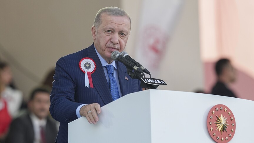 Cumhurbaşkanı Recep Tayyip Erdoğan, Polis Akademisi Mezuniyet Töreni'nde konuşma yaparken