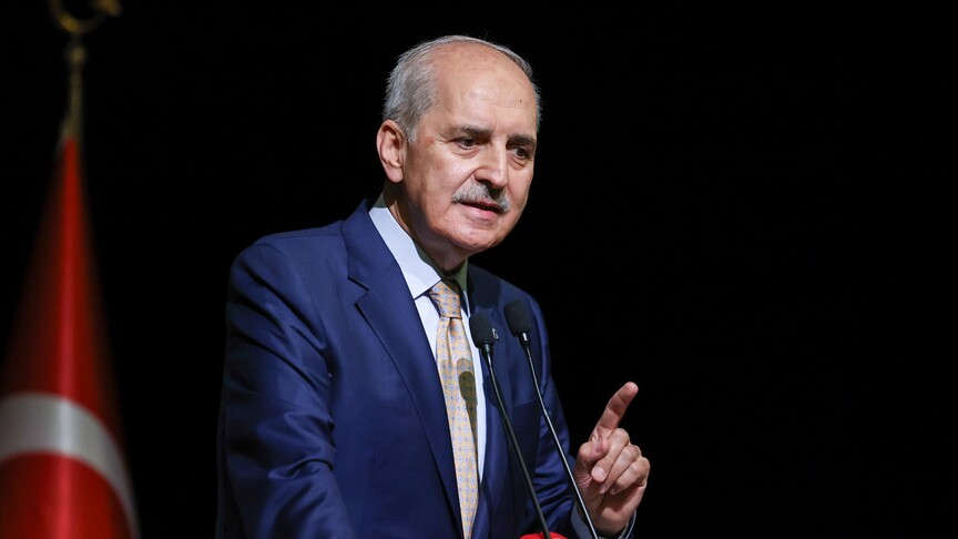 TBMM Başkanı Numan Kurtulmuş açıklamalarda bulunuyor
