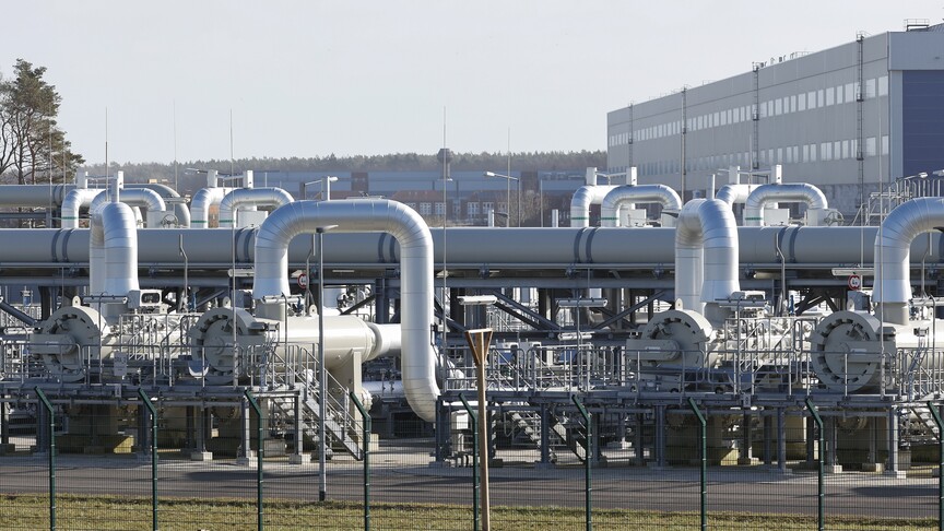 Avrupa'daki doğal gaz depolama tesislerini temsil eden bir görsel