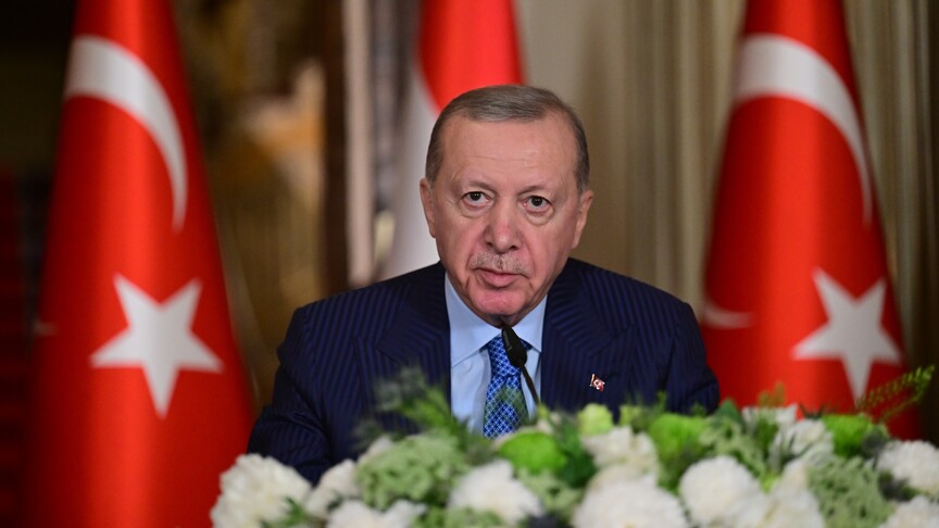 Cumhurbaşkanı Recep Tayyip Erdoğan konuşma yaparken