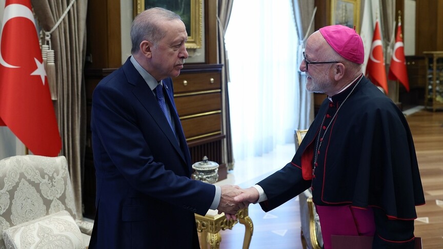 Cumhurbaşkanı Recep Tayyip Erdoğan'ın Türkiye Katolik Episkoposlar heyetini kabulü
