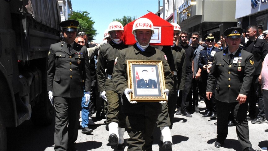 Şehit Uzman Çavuş Abdurrahman Hilal'in cenaze töreninden görünüm