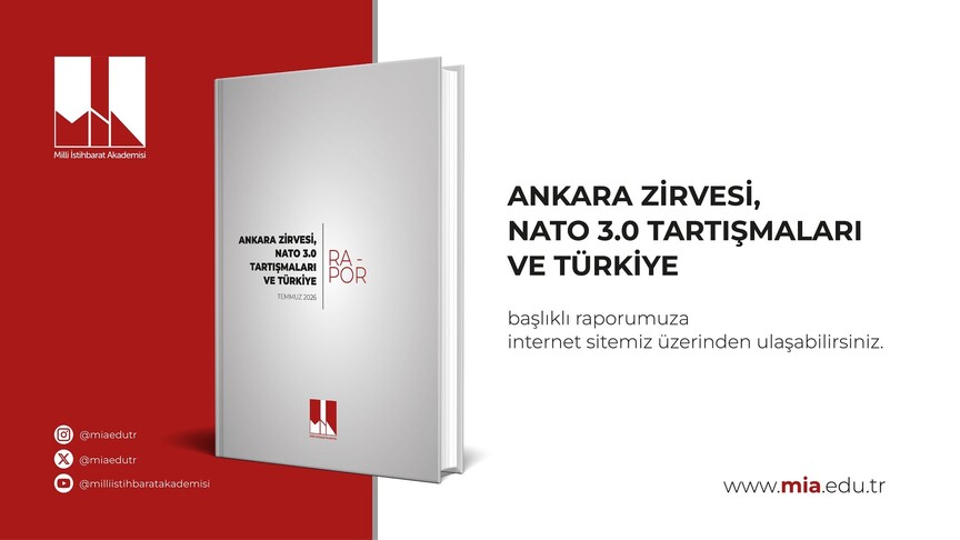Milli İstihbarat Akademisi logosu ve rapor kapağı