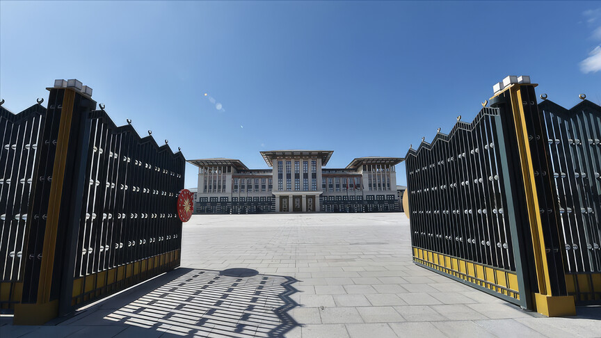 Cumhurbaşkanlığı Külliyesi'nin dış görünümü, 36. NATO Zirvesi'ne ev sahipliği yapmaya hazır.