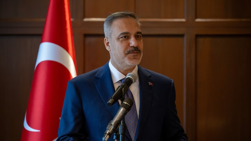 Dışişleri Bakanı Hakan Fidan konuşma yaparken