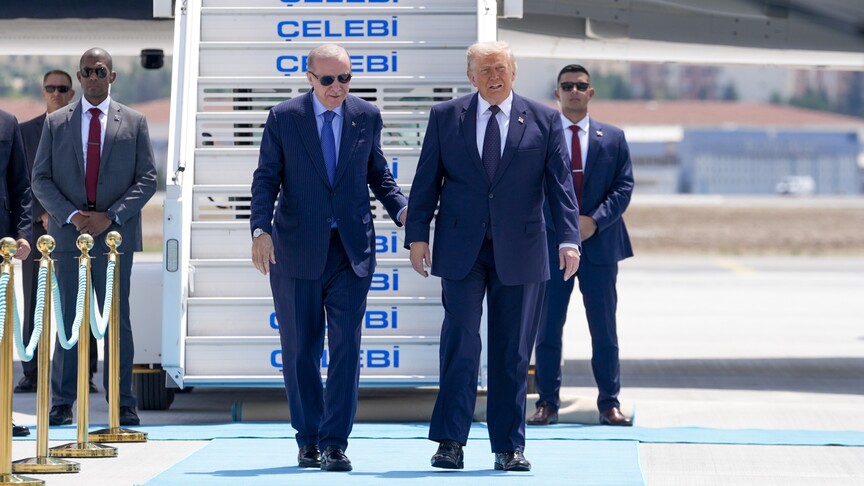 Cumhurbaşkanı Erdoğan, ABD Başkanı Trump’ı karşıladı