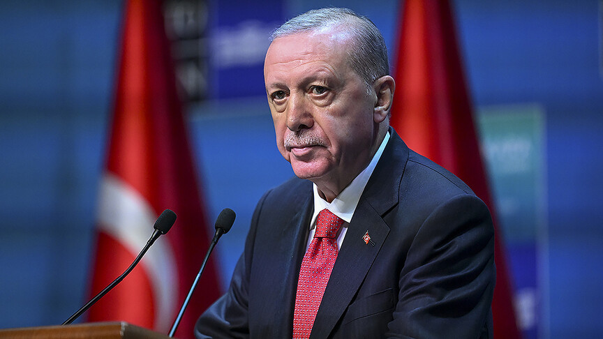 Cumhurbaşkanı Recep Tayyip Erdoğan NATO açıklaması yapıyor.