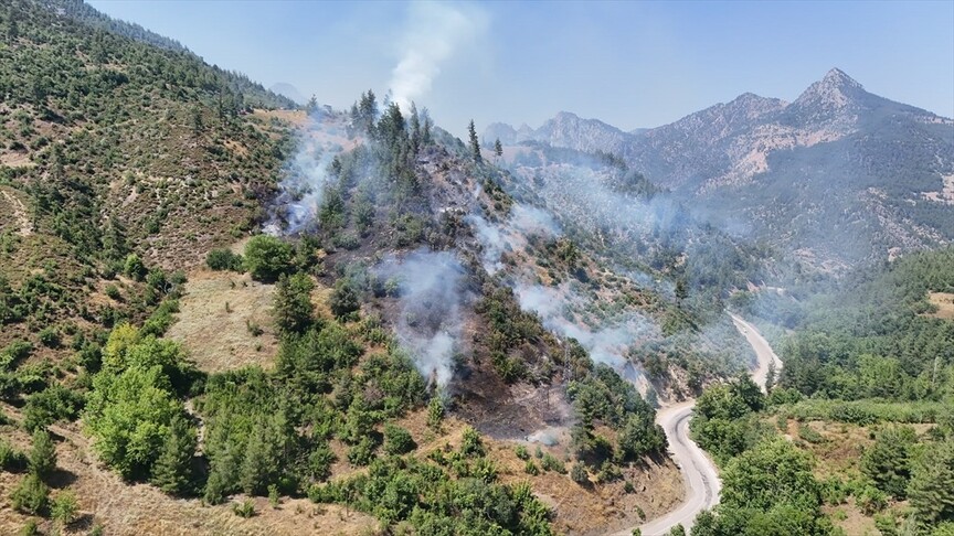 Adana'nın Feke ilçesinde orman yangını çıktı haber görseli
