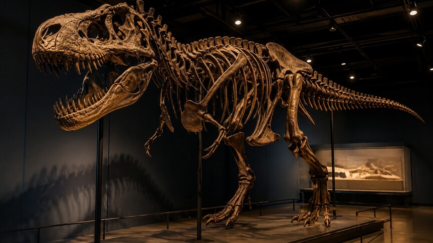 ABD'deki müzayedede T-rex iskeleti 50,1 milyon dolara satılarak rekor kırdı haber görseli