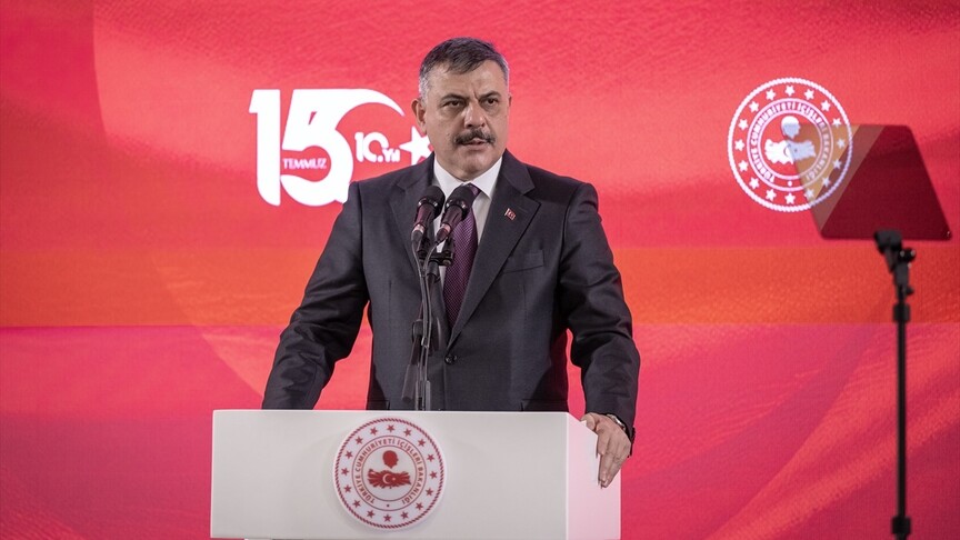İçişleri Bakanı Mustafa Çiftçi konuşma yaparken