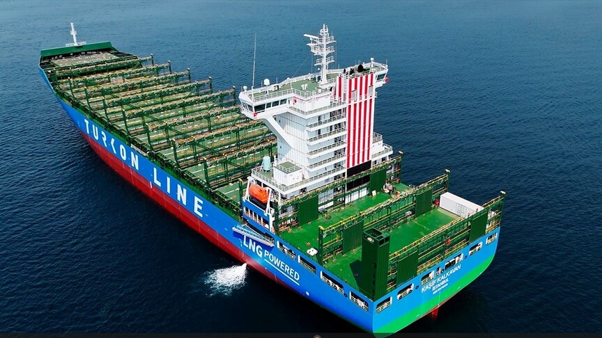 Turkon Line'ın LNG'li konteyner gemisi "Kaşif Kalkavan" Hindistan hattında göreve başlıyor haber görseli