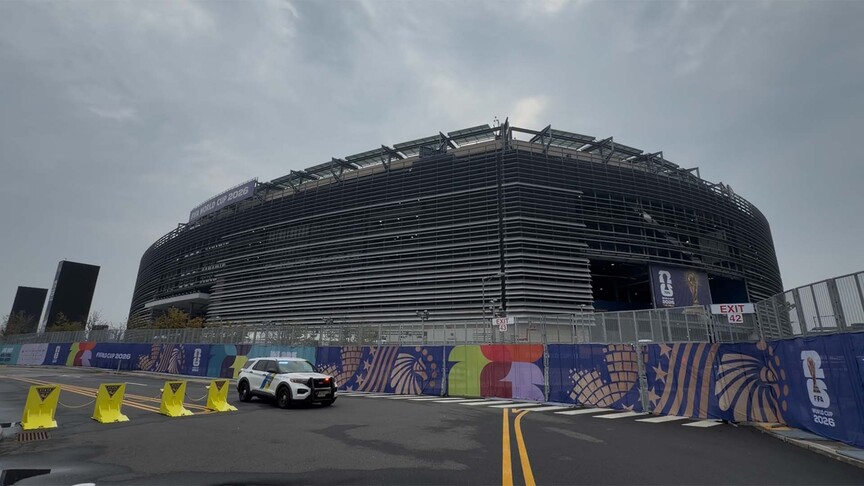 İspanya ve Arjantin milli takımlarının 2026 Dünya Kupası finalinde mücadele edeceği MetLife Stadyumu'nun genel görünümü.
