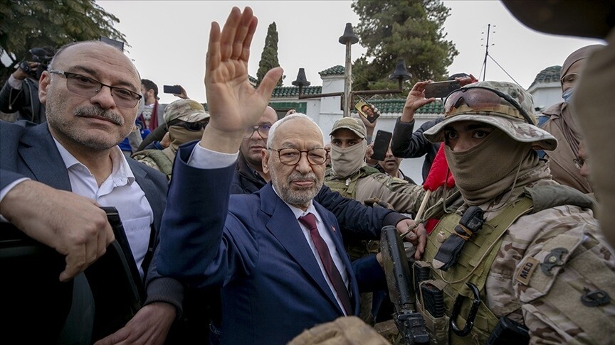 Tunus'ta Nahda Hareketi lideri Raşid el-Gannuşi'nin fotoğrafı