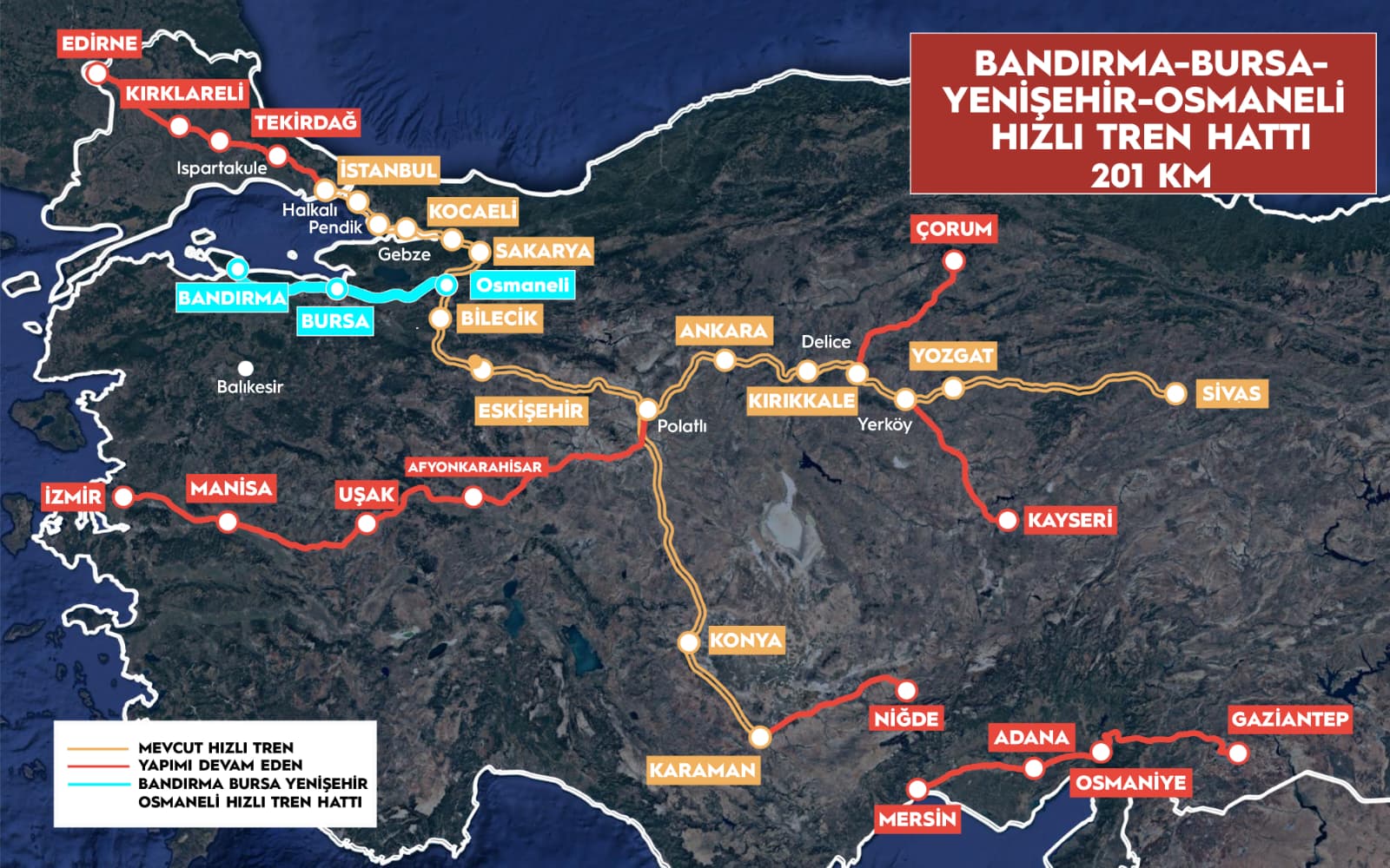 Hızlı tren projesinde sona yaklaşıldı: İstanbul-Bursa seyahat süresi 2 saat 15 dakikaya düşüyor