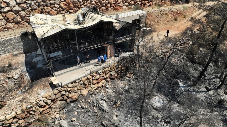 Fethiye'deki orman yangınından etkilenen alanda hasar tespit çalışması yapılıyor haber görseli