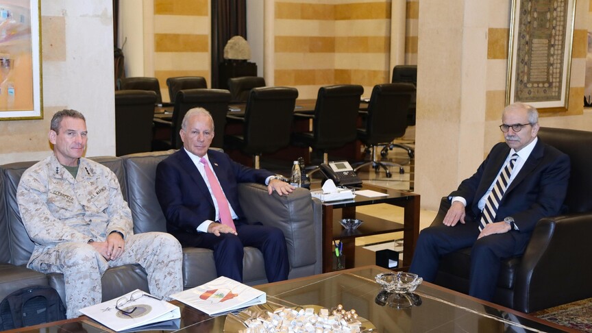 سلام وبري يبحثان مع مسؤولين أمريكيين الشق العسكري للإطار التفاوضي