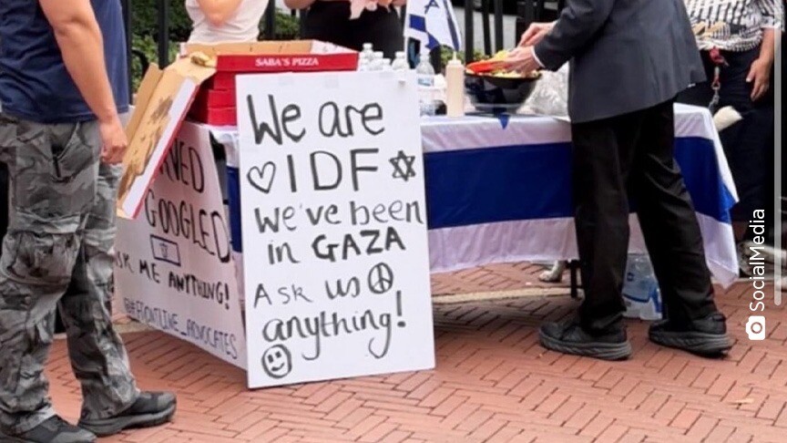 Israeli soldiers set up Gaza-themed promotional stand at Columbia ...