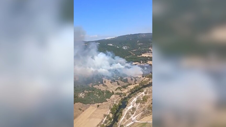 Balıkesir'de orman yangınına müdahale ediliyor