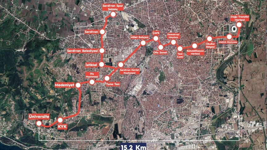 Adapazarı ile Serdivan 15,2 kilometrelik tramvay hattıyla bağlanacak