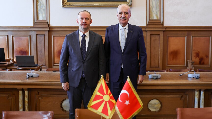 TBMM Başkanı Kurtulmuş, Kuzey Makedonya Meclis Başkanı Gaşi ile görüştü