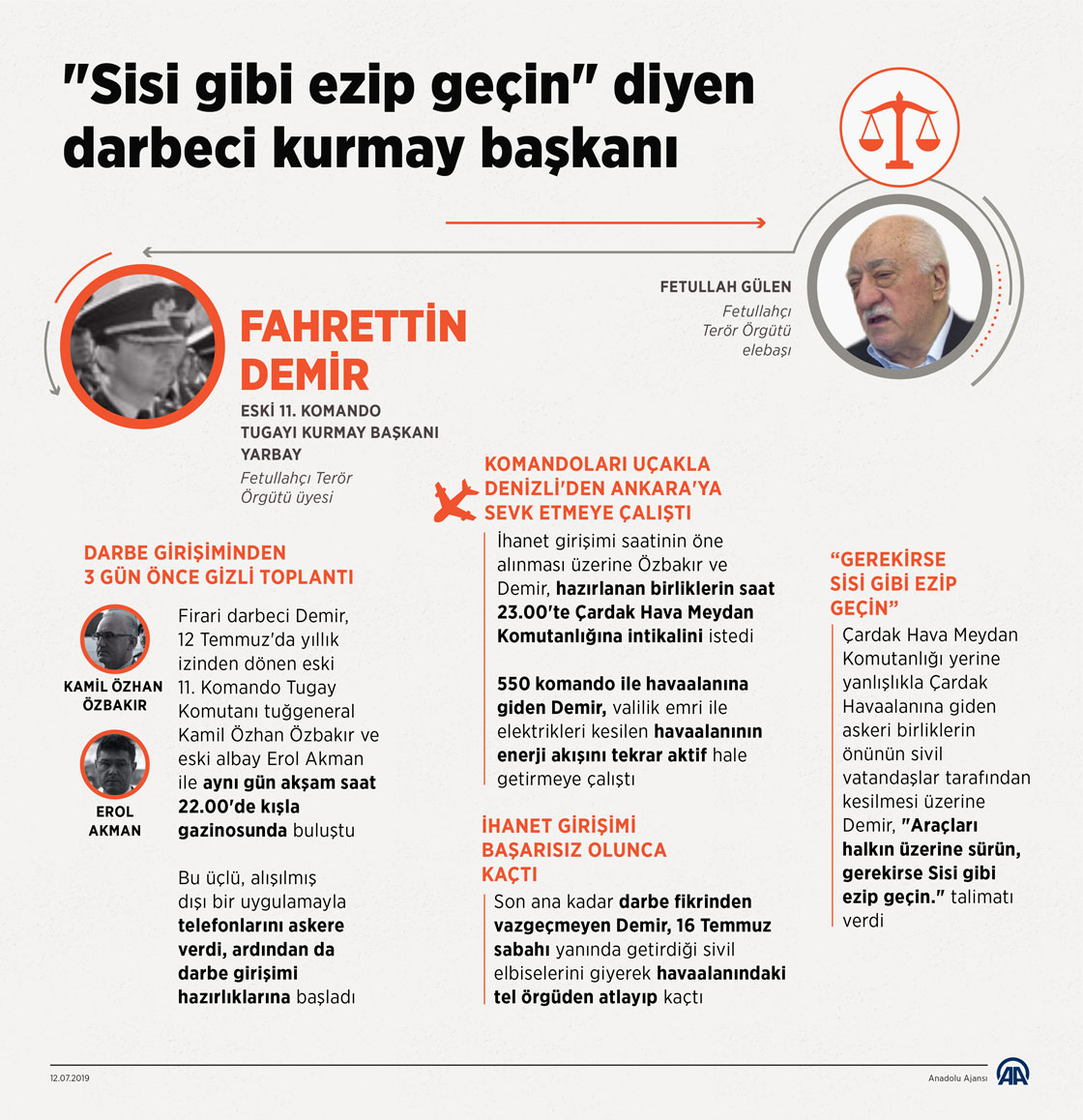 "Sisi gibi ezip geçin" diyen darbeci kurmay başkanı