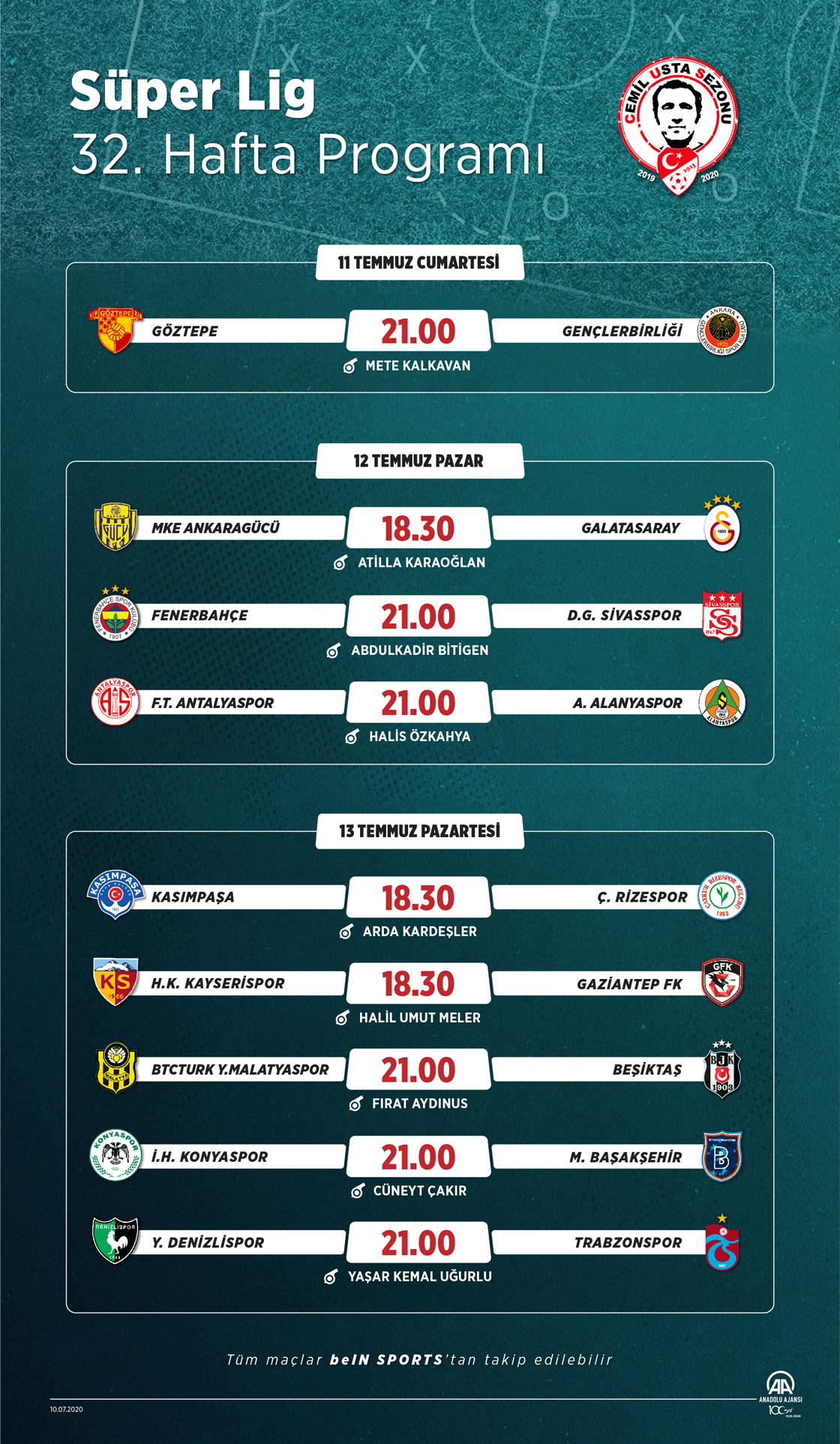 Süper Lig 32. Hafta Programı