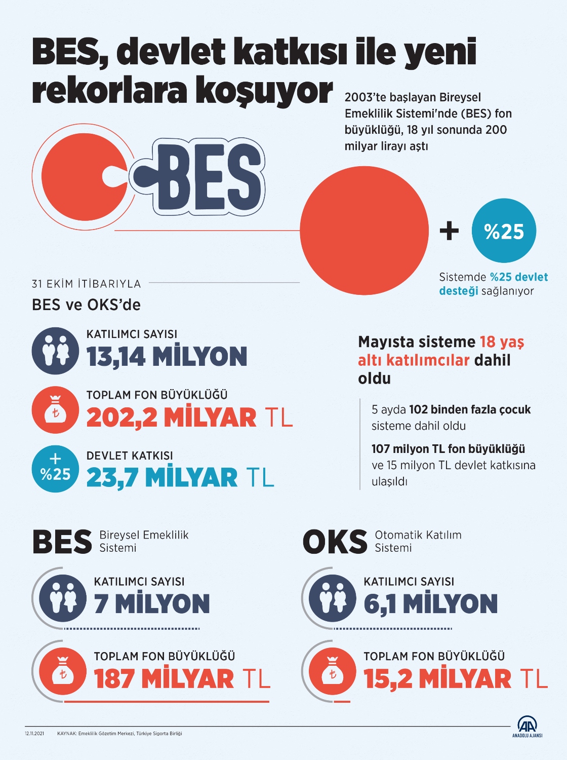 BES, devlet katkısı ile yeni rekorlara koşuyor