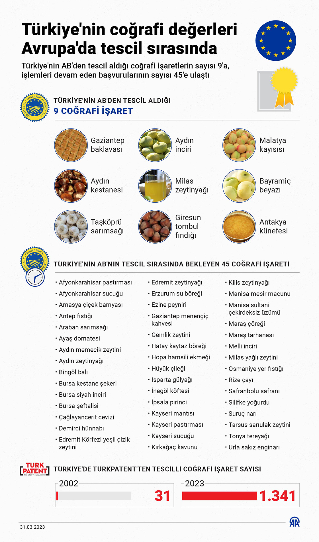 Türkiye'nin coğrafi değerleri Avrupa'da tescil sırasında