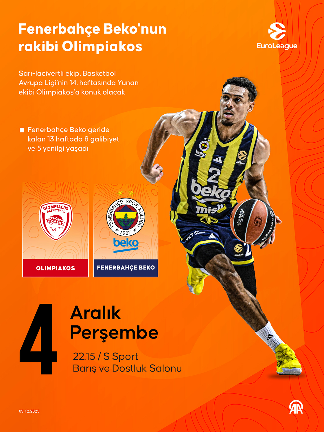 Fenerbahçe Beko'nun rakibi Olimpiakos
