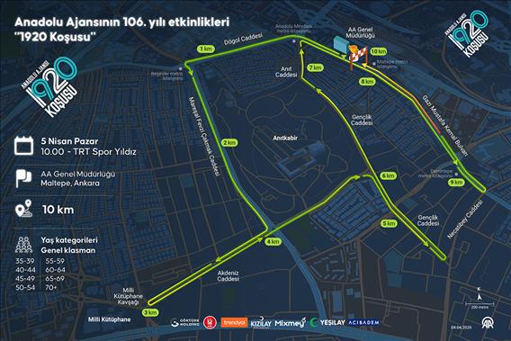 Anadolu Ajansının 106. yılı etkinlikleri kapsamında '1920 Koşusu' düzenlenecek