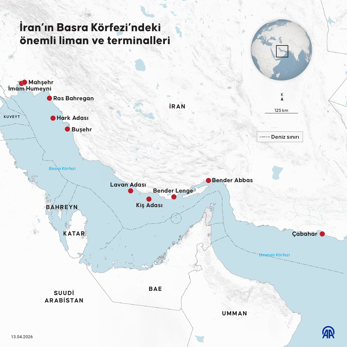 İran&rsquo;ın Basra K&ouml;rfezi&rsquo;ndeki &ouml;nemli liman ve terminalleri