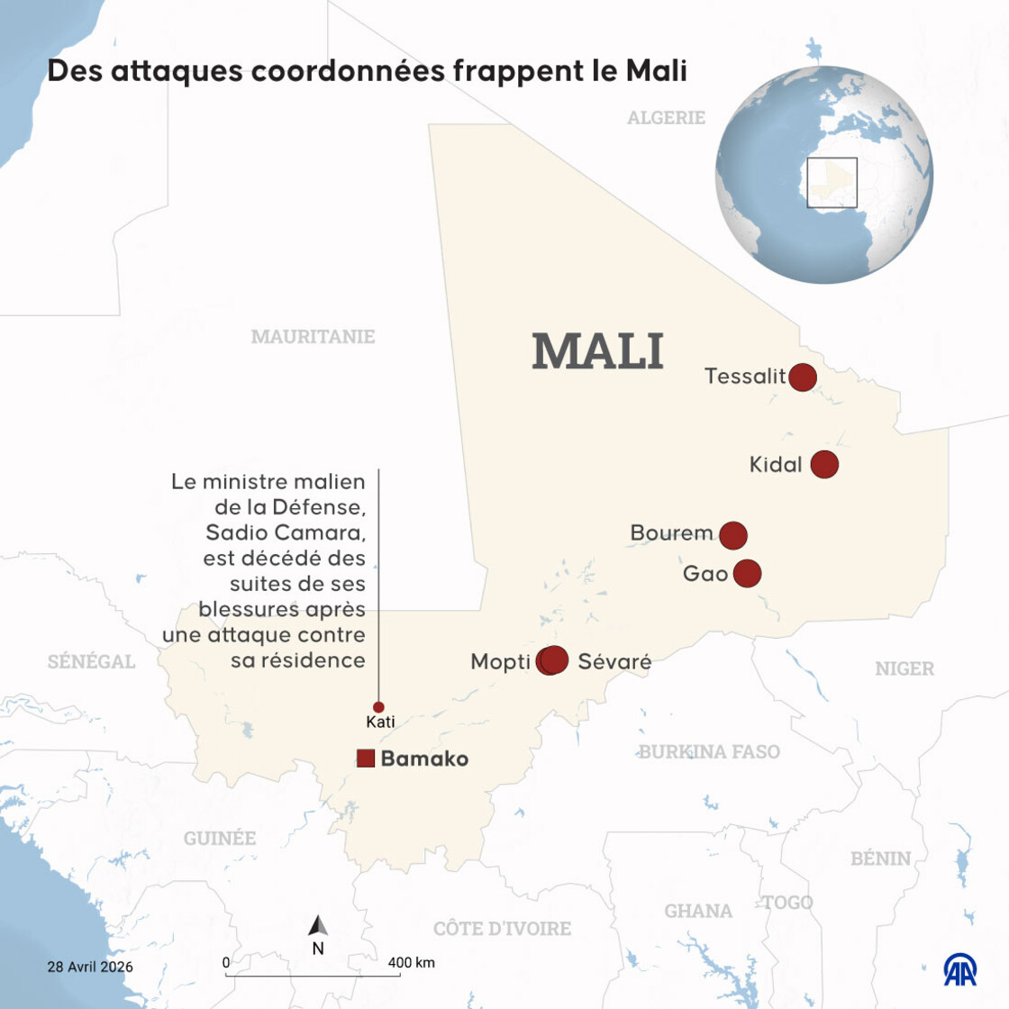 Des attaques coordonnées frappent le Mali