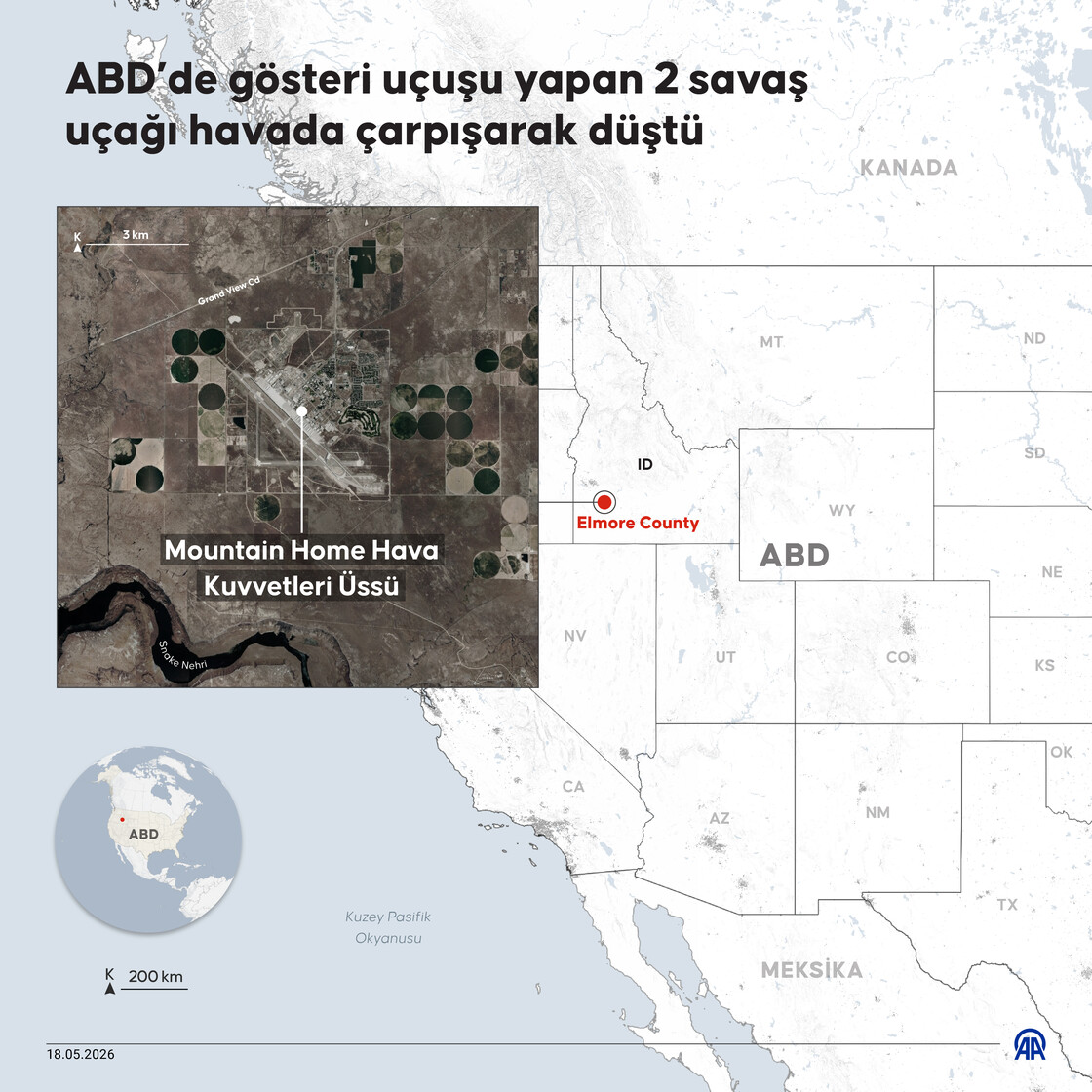 ABD’de gösteri uçuşu yapan 2 savaş uçağı havada çarpışarak düştü