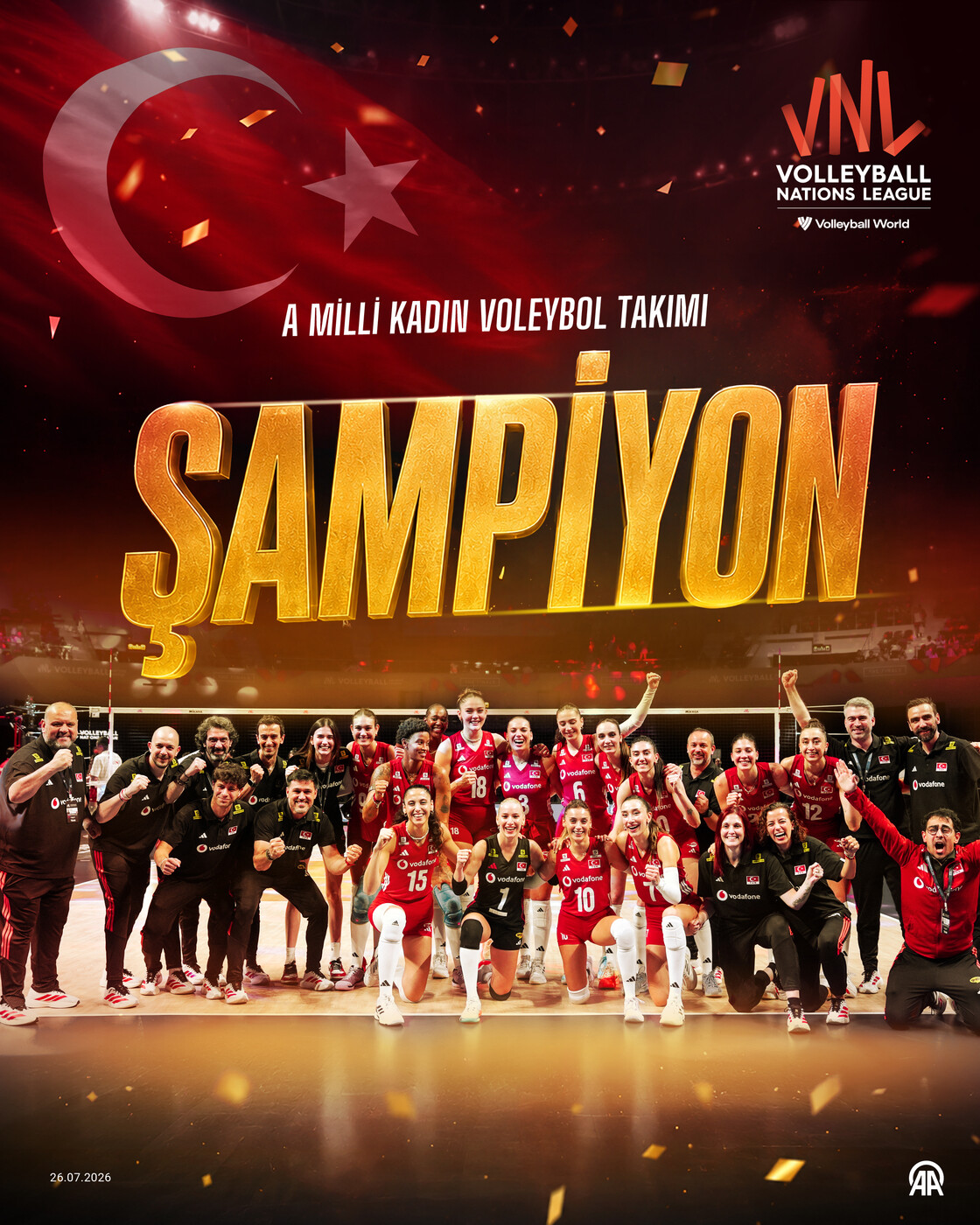 A Milli Kadın Voleybol Takımı Şampiyon