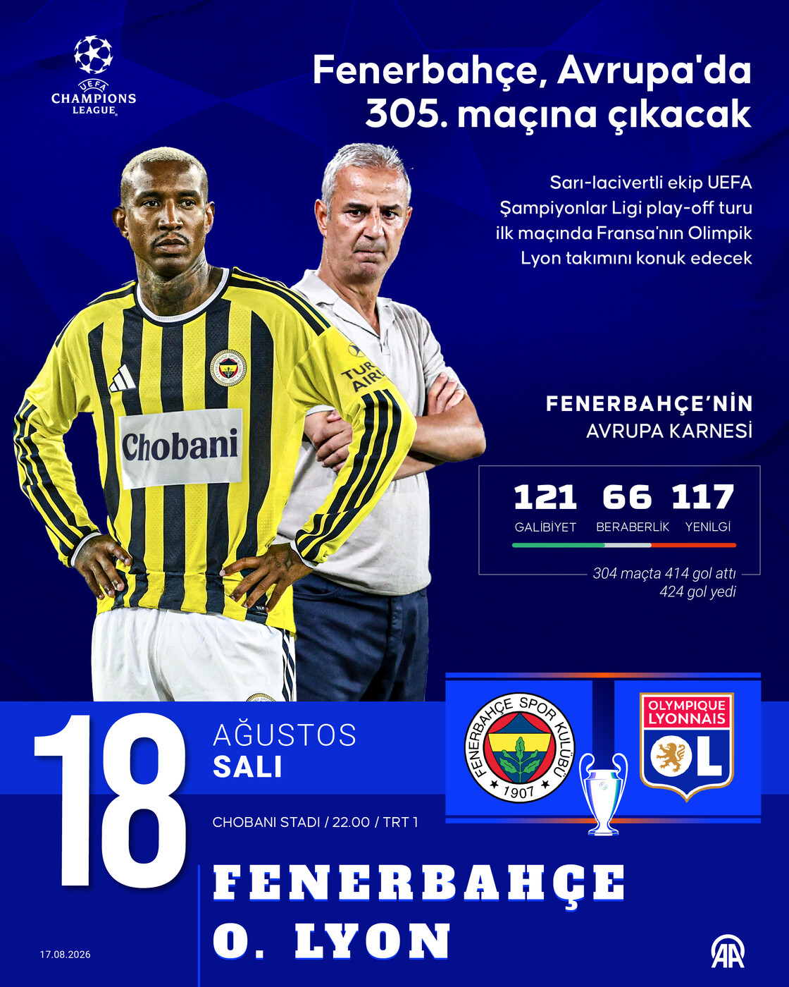 Fenerbahçe, Avrupa'da 305. maçına çıkacak
