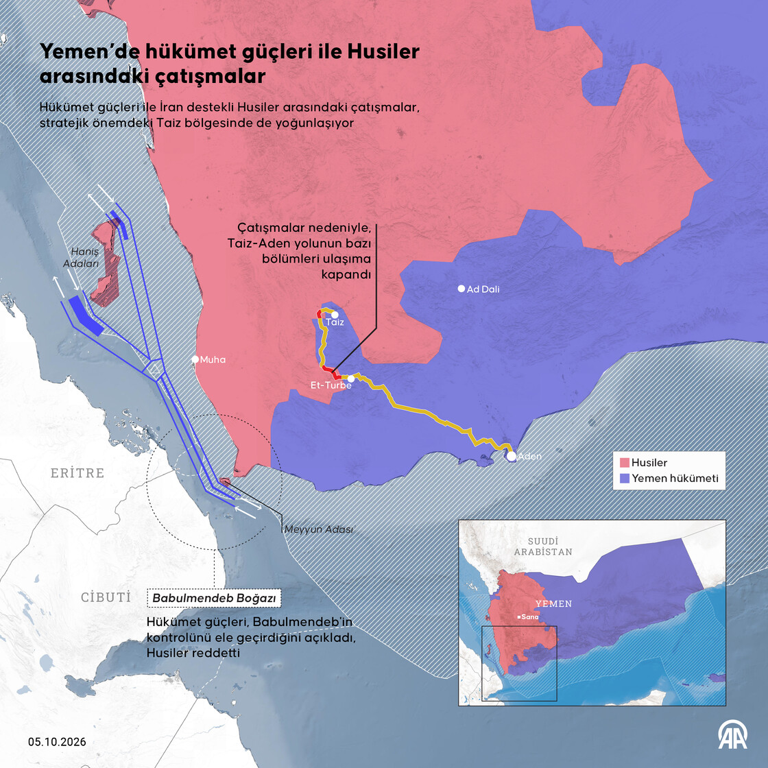 Yemen’de hükümet güçleri ile Husiler arasındaki çatışmalar