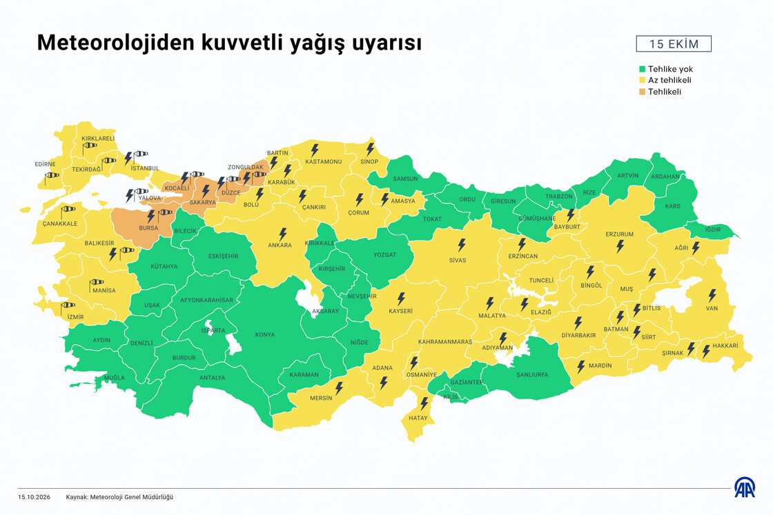 Meteorolojiden kuvvetli yağış uyarısı