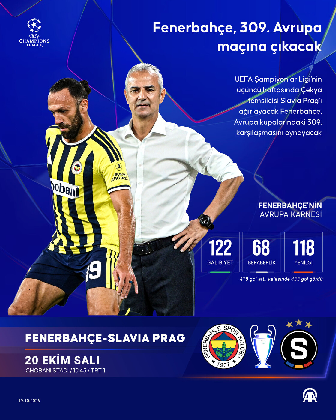 Fenerbahçe, 309. Avrupa maçına çıkacak