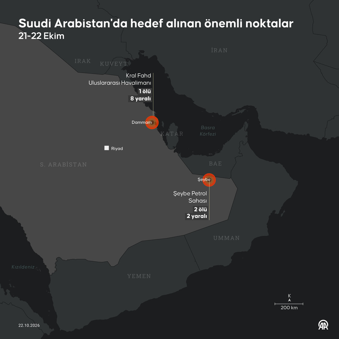 Suudi Arabistan'da hedef alınan önemli noktalar