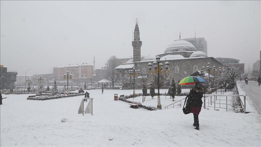 Erzurum'da kar yağışı 