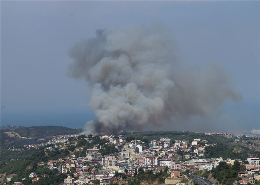 Hatay'daki orman yangını kontrol altına alınmaya çalışılıyor