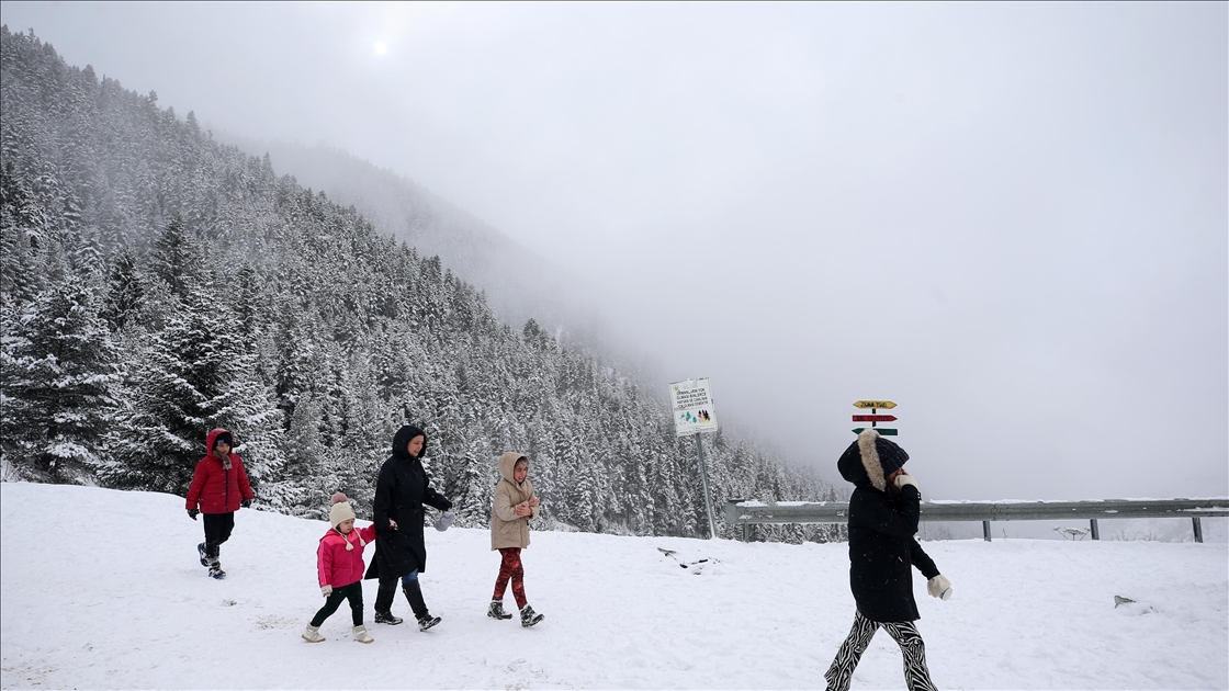 Zigana Dağı'nda kar ve sis etkili oluyor