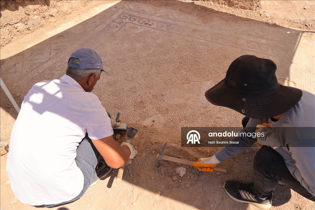 Dara Antik Kenti'nde yaklaşık 1500 yıllık mozaik bulundu