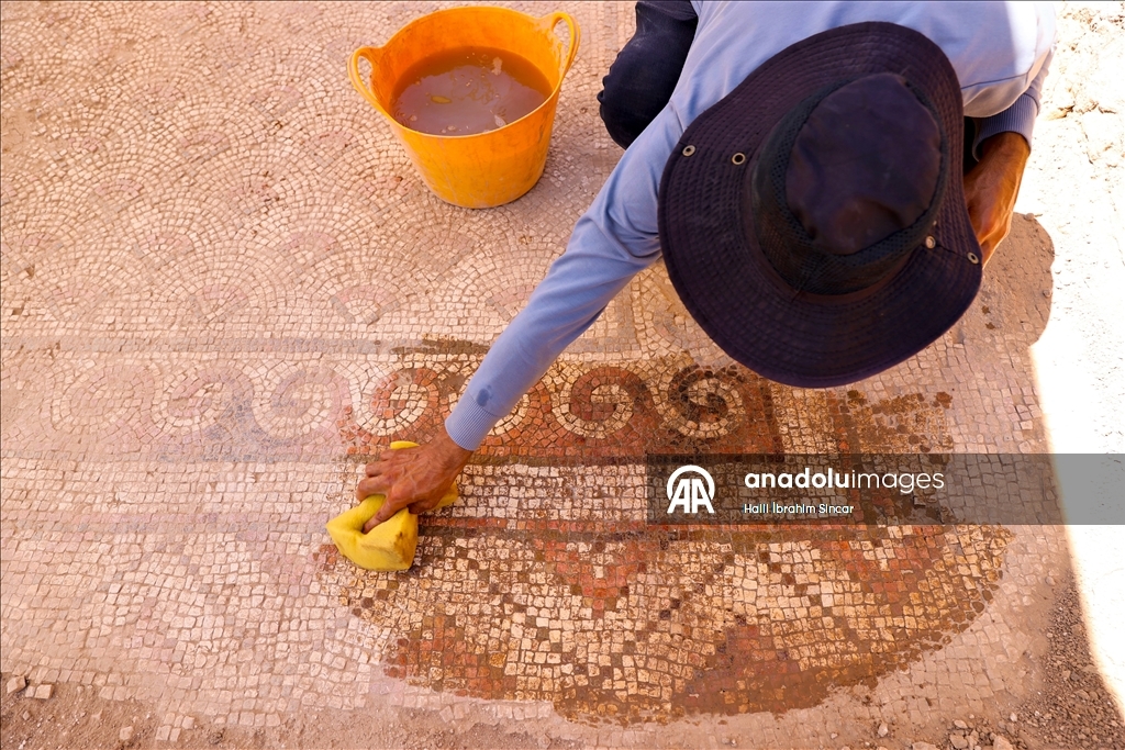 Dara Antik Kenti'nde yaklaşık 1500 yıllık mozaik bulundu