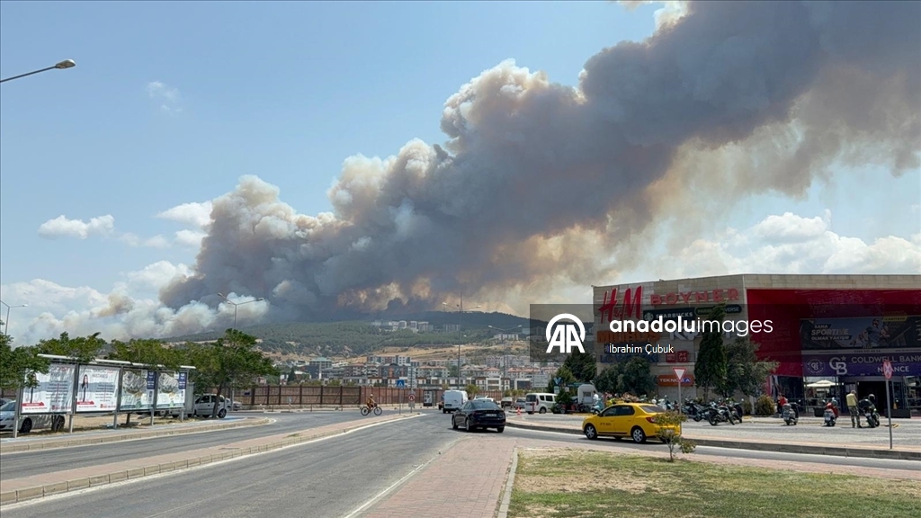 Çanakkale'de tarım arazisinde başlayıp ormana sıçrayan yangına müdahale ediliyor