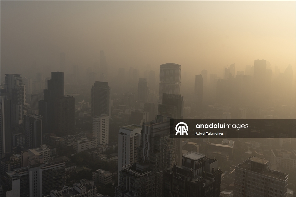 Severe air pollution in Bangkok with red-level PM 2.5