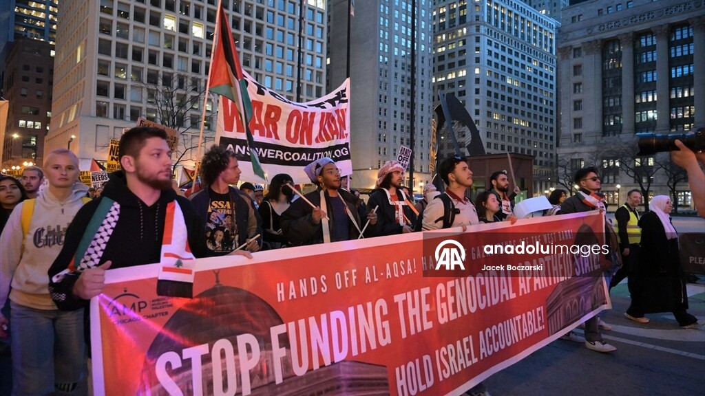 ABD ve İsrail’in Lübnan, İran ve Gazze’ye yönelik saldırıları Chicago'da protesto edildi