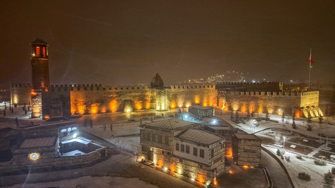 Erzurum'da kar yağışı etkili oldu