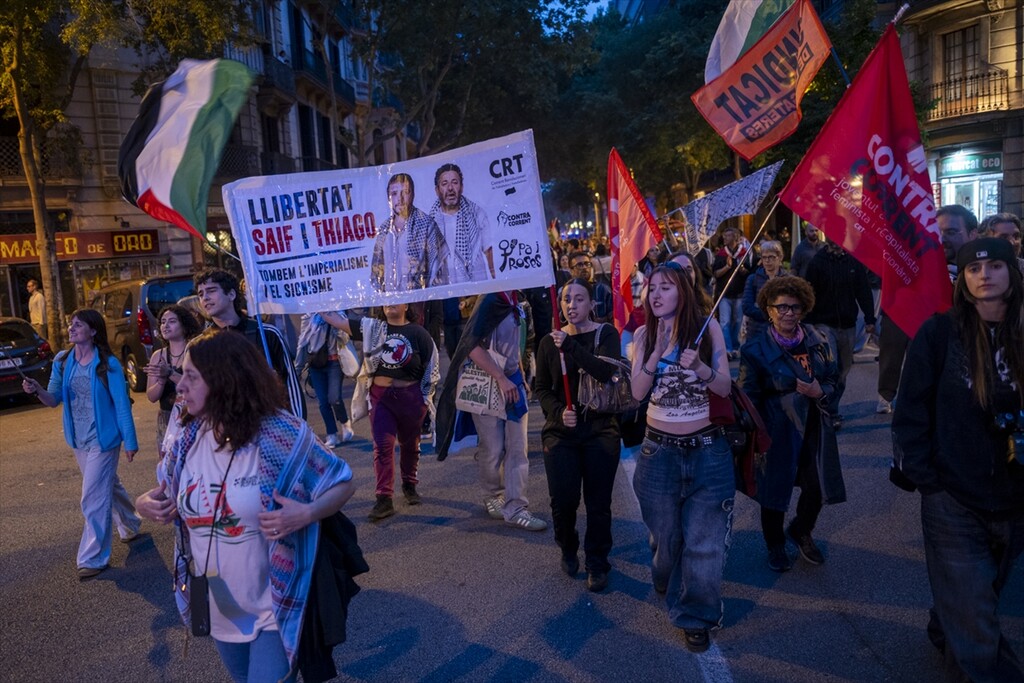 Around 500 rally in Barcelona demanding release of Global Sumud Flotilla activists